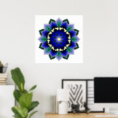 Mandala Muster 02 in dunkelblau Poster (Heimbüro)