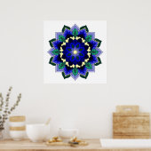 Mandala Muster 02 in dunkelblau Poster (Küche)