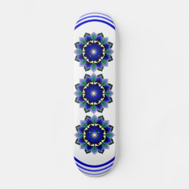 Mandala Muster 02 in dunkelblau Skateboard