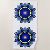 Mandala Muster 02 in dunkelblau Strandtuch (Vorderseite)