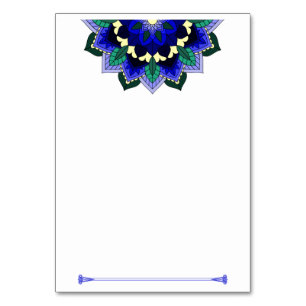 Mandala Muster 02 in dunkelblau Tischnummer