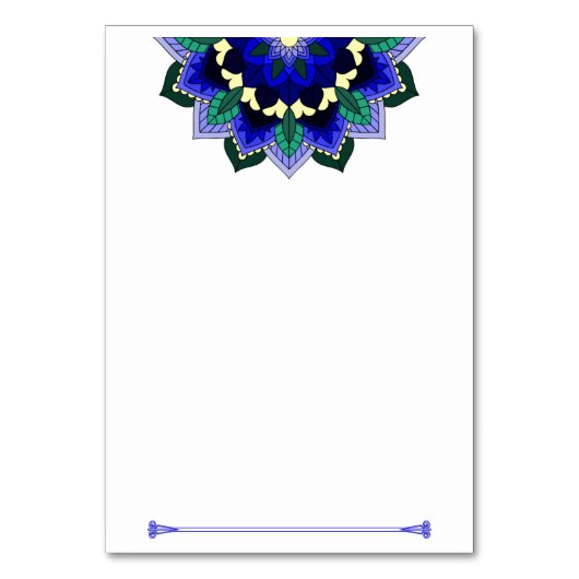 Mandala Muster 02 in dunkelblau Tischnummer (Vorderseite)