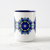 Mandala Muster 02 in dunkelblau Zweifarbige Tasse (Mittel)
