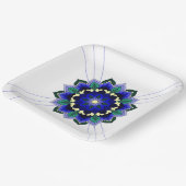 Mandala Muster 02 in dunkelblauem Papierplatte Pappteller (Gewinkelt)
