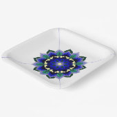 Mandala Muster 02 in dunkelblauem Papierplatte Pappteller (Gewinkelt)
