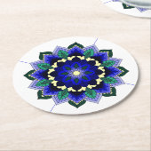 Mandala Muster 02 in dunkelblauer Rundpapier-Coast Runder Pappuntersetzer (Angewinkelt)