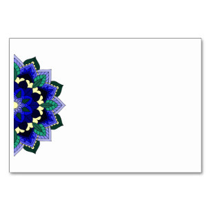 Mandala Muster 02 in dunkelblauer Tischnummer