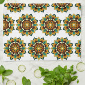 Mandala Muster 02 in gelb & braun Teetücher Geschirrtuch (Gefaltet)