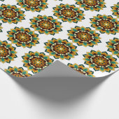 Mandala Muster 02 in gelb & braun Wrapping Paper Geschenkpapier (Ecke)