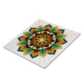 Mandala Muster 02 in Gelb & Keramik Tile Fliese (Seite)