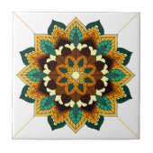 Mandala Muster 02 in Gelb & Keramik Tile Fliese (Vorderseite)