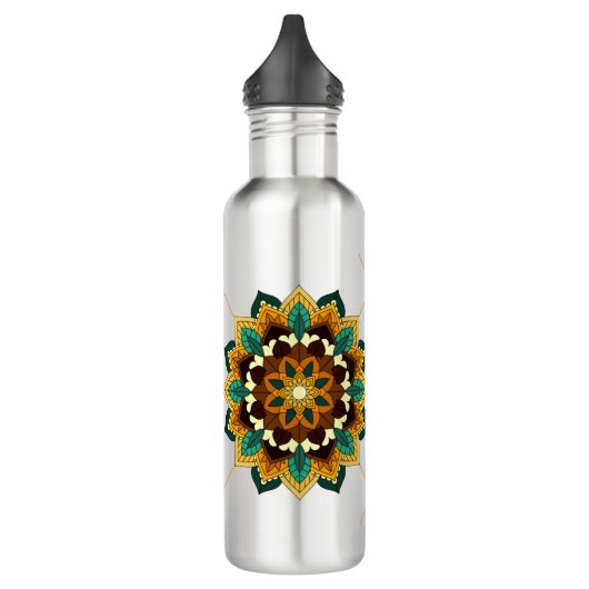 Mandala Muster 02 in gelb & tan 710 ml Wasser Bo Edelstahlflasche (Links)