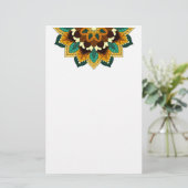 Mandala Muster 02 in gelb & tan Briefpapier (Stehend Vorderseite)
