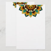 Mandala Muster 02 in gelb & tan Briefpapier (Vorne/Hinten)