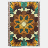 Mandala Muster 02 in gelb & tan Decke (Vorderseite Vertikal)