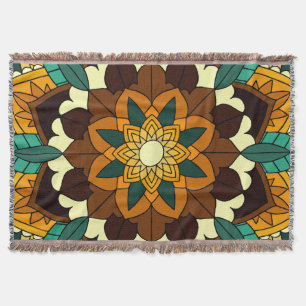 Mandala Muster 02 in gelb & tan Decke