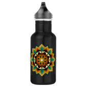 Mandala Muster 02 in gelb & tan Edelstahlflasche (Rechts)