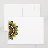 Mandala Muster 02 in gelb & tan Einladung Post (Vorne/Hinten)
