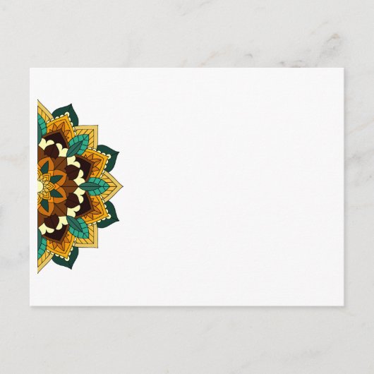 Mandala Muster 02 in gelb & tan Einladung Post (Vorderseite)