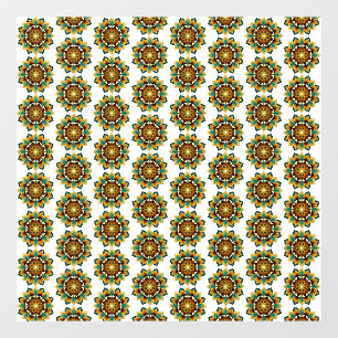 Mandala Muster 02 in gelb & tan Fensteraufkleber