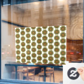 Mandala Muster 02 in gelb & tan Fensteraufkleber (Café-Fenster)