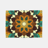 Mandala Muster 02 in gelb & tan Fleecedecke (Vorderseite (Horizontal))