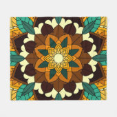 Mandala Muster 02 in gelb & tan Fleecedecke (Vorderseite (Horizontal))