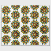 Mandala Muster 02 in gelb & tan Geschenkpapier (Flach)