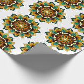 Mandala Muster 02 in gelb & tan Geschenkpapier (Ecke)