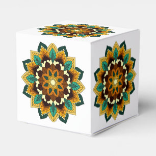 Mandala Muster 02 in gelb & tan Geschenkschachtel