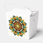 Mandala Muster 02 in gelb & tan Geschenkschachtel (Rückseite)