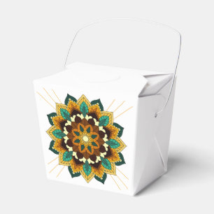 Mandala Muster 02 in gelb & tan Geschenkschachtel