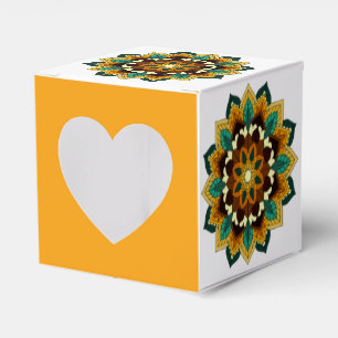 Mandala Muster 02 in gelb & tan Geschenkschachtel