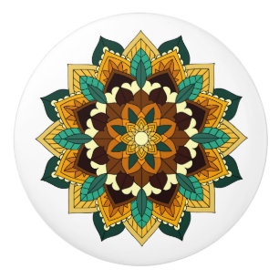 Mandala Muster 02 in gelb & tan Keramikknauf
