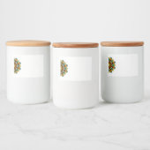 Mandala Muster 02 in gelb & tan Lebensmitteletikett (Flaschen)