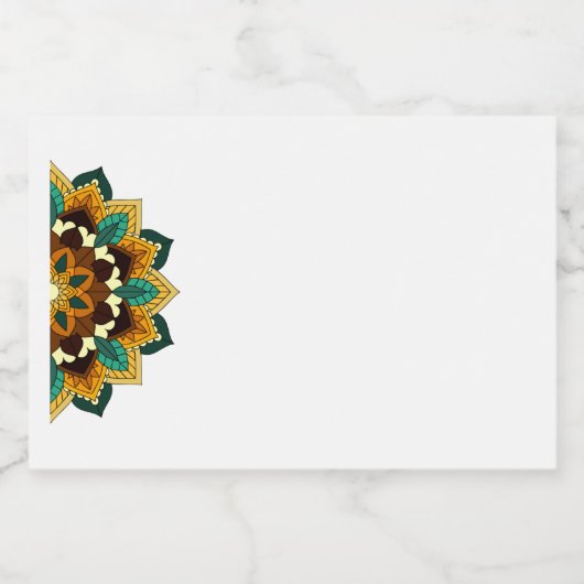 Mandala Muster 02 in gelb & tan Lebensmitteletikett (Einzelnes Label)