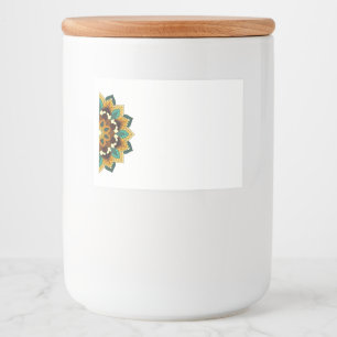 Mandala Muster 02 in gelb & tan Lebensmitteletikett