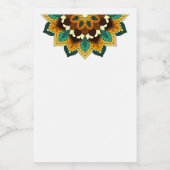 Mandala Muster 02 in gelb & tan Lebensmitteletikett (Einzelnes Label)