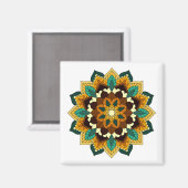 Mandala Muster 02 in gelb & tan Magnet (Vorderseite/Rückseite)