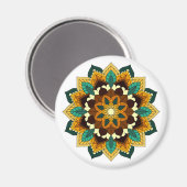 Mandala Muster 02 in gelb & tan Magnet (Vorderseite/Rückseite)