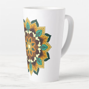 Mandala Muster 02 in gelb & tan Milchtasse