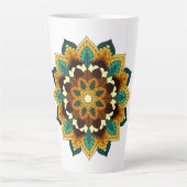 Mandala Muster 02 in gelb & tan Milchtasse (Vorderseite)