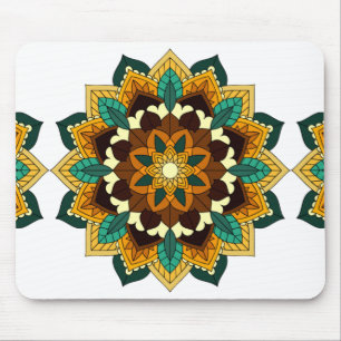 Mandala Muster 02 in gelb & tan Mousepad