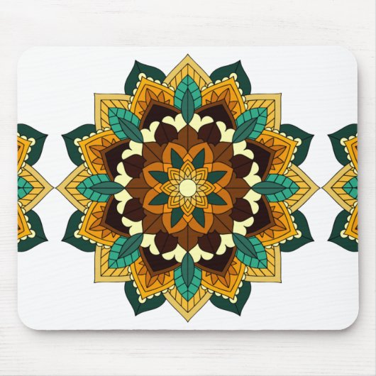 Mandala Muster 02 in gelb & tan Mousepad (Vorne)