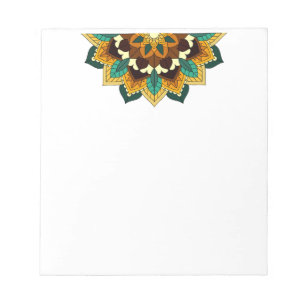 Mandala Muster 02 in gelb & tan Notizblock