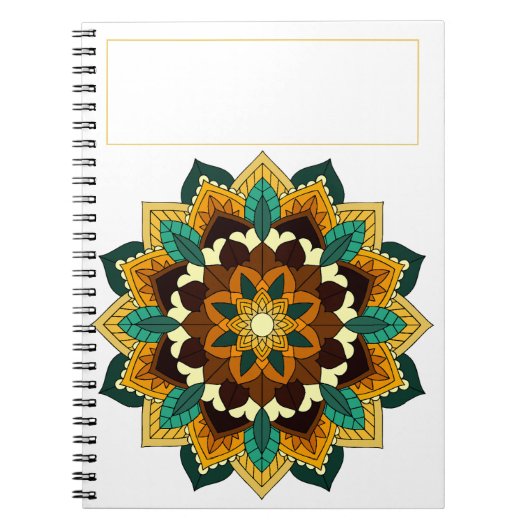 Mandala Muster 02 in gelb & tan Notizblock (Vorderseite)
