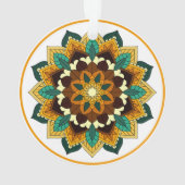 Mandala Muster 02 in gelb & tan Ornament (Rückseite)
