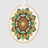 Mandala Muster 02 in gelb & tan Ornament (Vorderseite)
