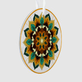 Mandala Muster 02 in gelb & tan Ornament (Vorderseite)