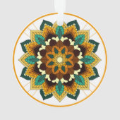 Mandala Muster 02 in gelb & tan Ornament (Rückseite)